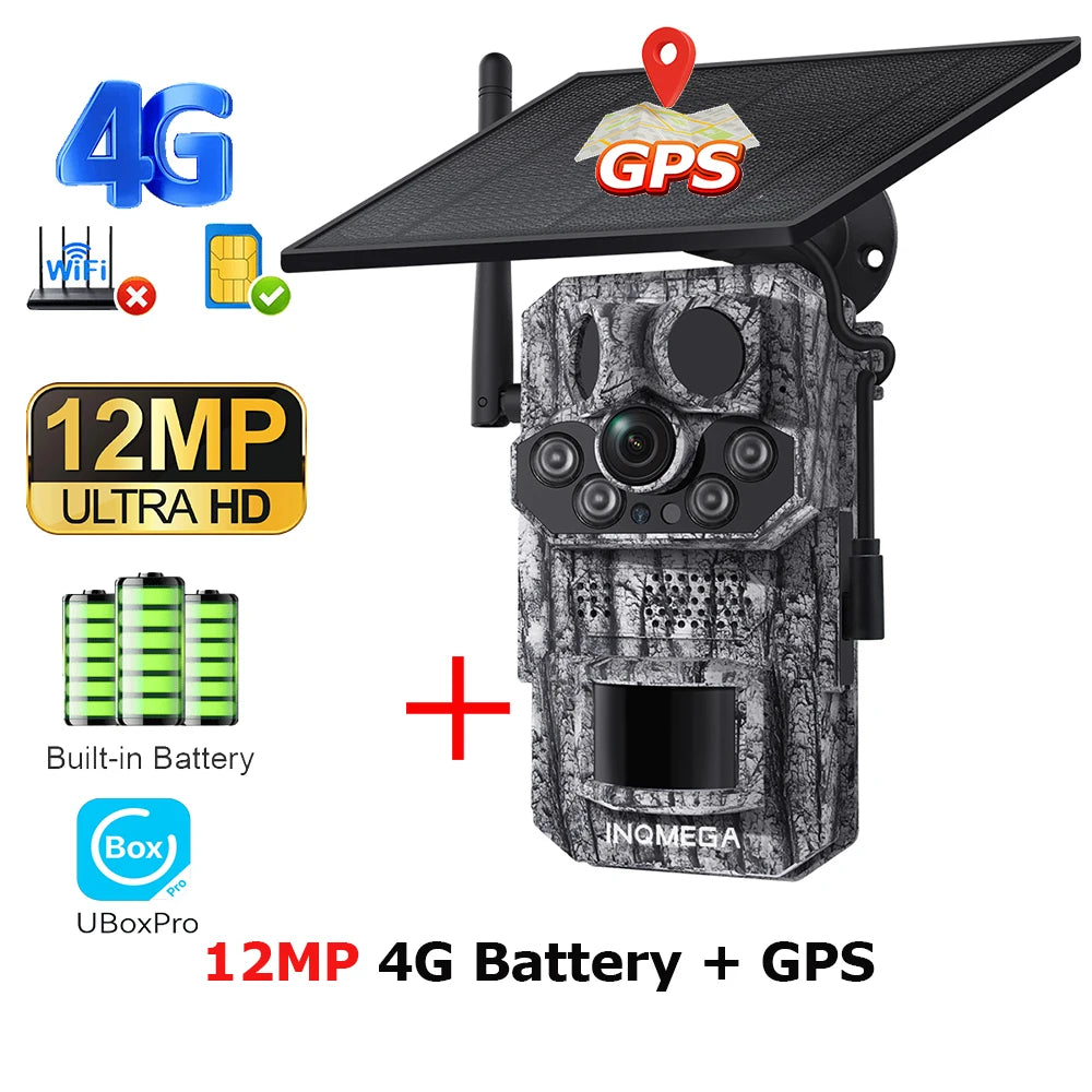 4G Trail Camera HD Video 12MP Images PIR Super-Fast Reflex Trigger Night Vision Wildlife Camera with APP Infrared Camera