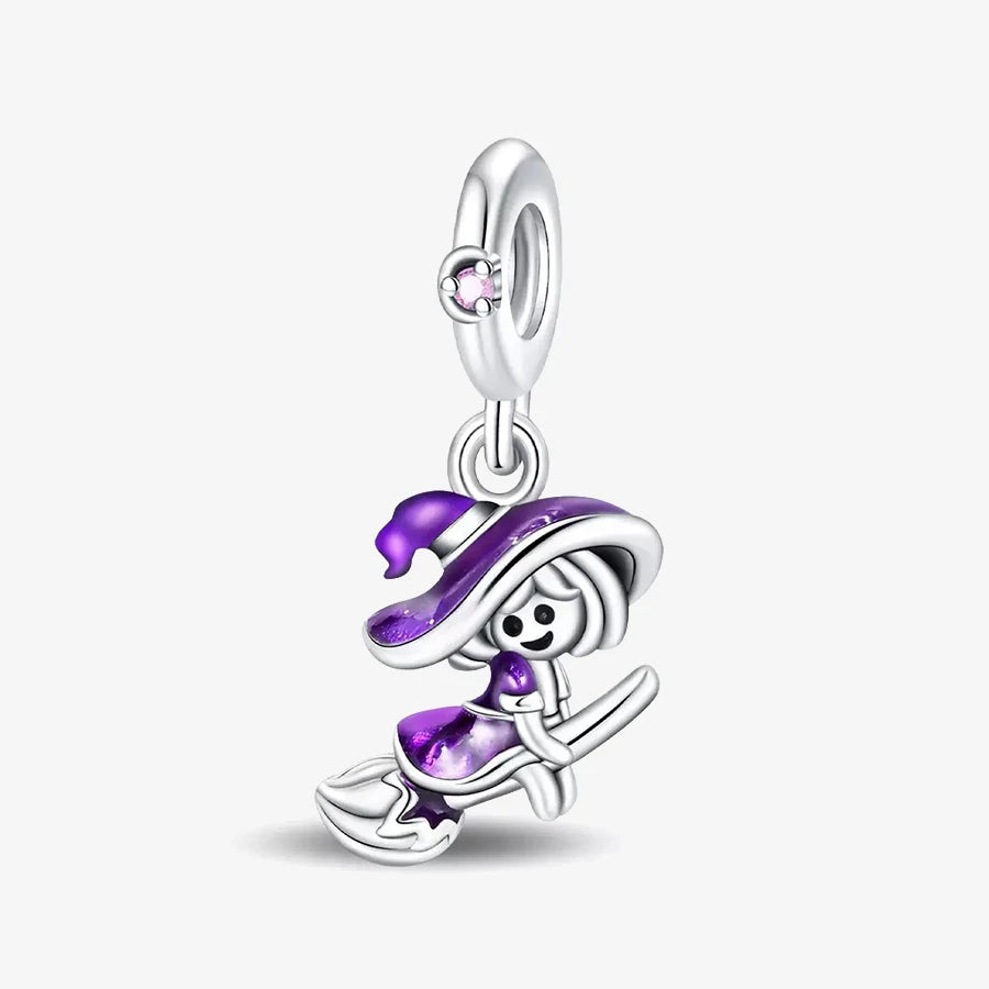 New 925 Silver Gold Bear Love Dog Bead Eternal Lucky Leaf Pumpkin Car Pendant Fashionable DIY Charm Exquisite Jewelry Gift