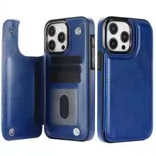 Luxury PU Leather Wallet Case For iPhone 16 15 14 13 12 11 Pro Max SE X XR XS Max 8 7 Plus Kickstand Card Holder Slots Cover