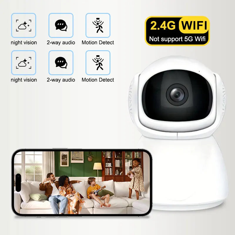 Wireless PTZ Camera Indoor IP Camera Wi-Fi Surveillance for Home Security Camera Night Vision CCTV Camera Pet Dog Camera