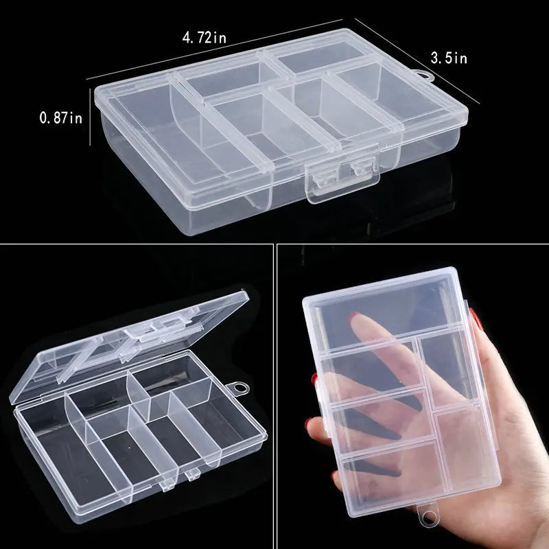 Transparent Plastic Storage Jewelry Box Compartment Adjustable Container For Beads Earring Box For Jewelry Rectangle Box Case