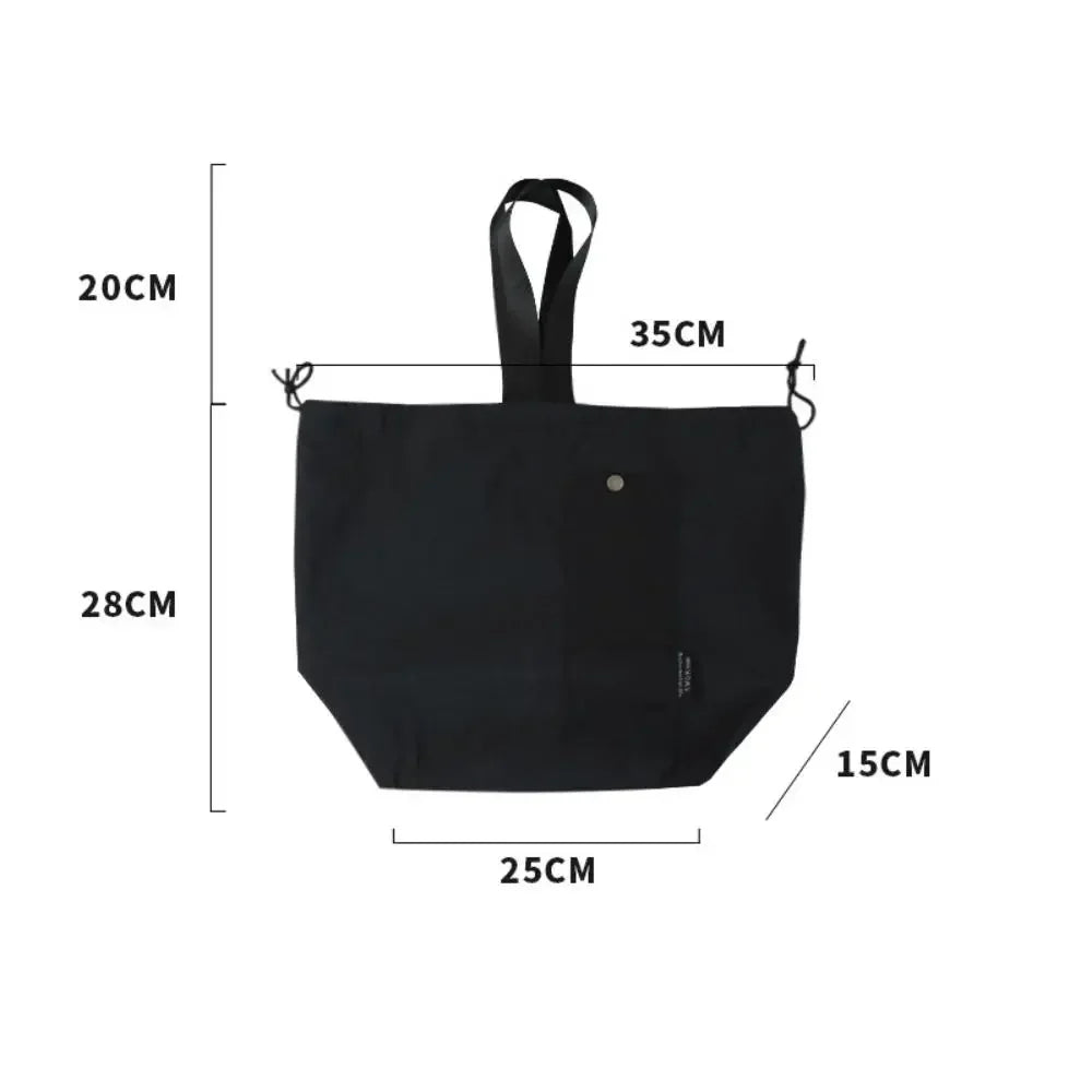 Durable Nylon+Polyester Lunch Bags Green Khaki Black Large Capacity Thermal Insulation Bag Drawstring Lunch Pack Outdoor