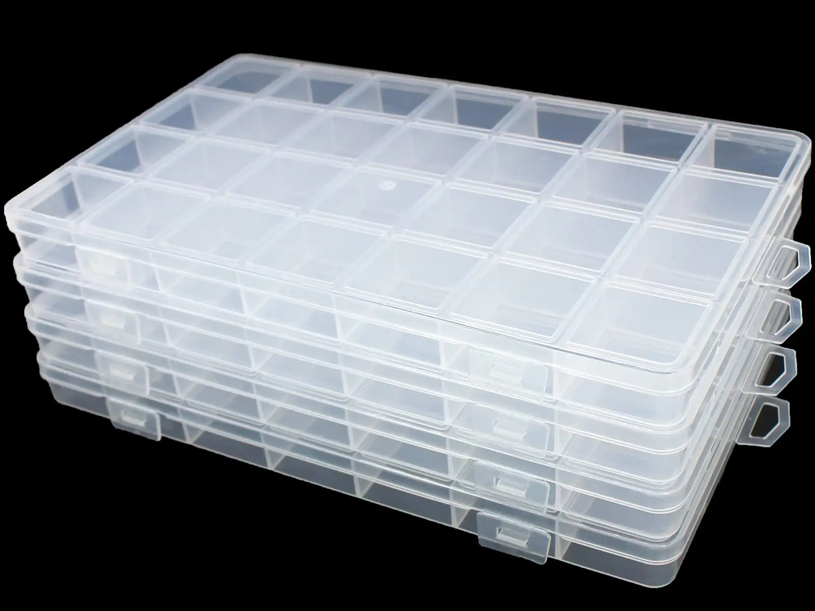 Clear Plastic Storage Box with Flap Lid, Multipurpose Craft Organizers Art Supply Sewing Box for Pencils Markers Notebooks A4