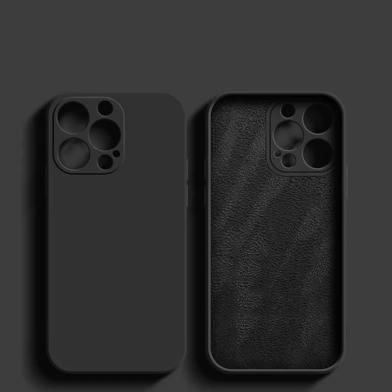 Liquid Silicone Soft Case For iPhone 15 13 12 11 14 Pro Max Shockproof Back Cover 15 14 Plus Phone Camera Protector Accessories