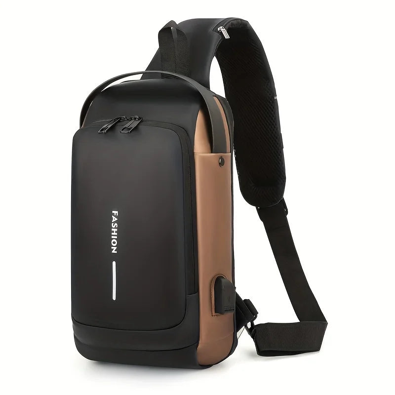 Password Lock Anti-Theft Men's Bag Men's Chest Bag Casual Sports Small Backpack Shoulder Crossbody Bag Motorcycle Bag