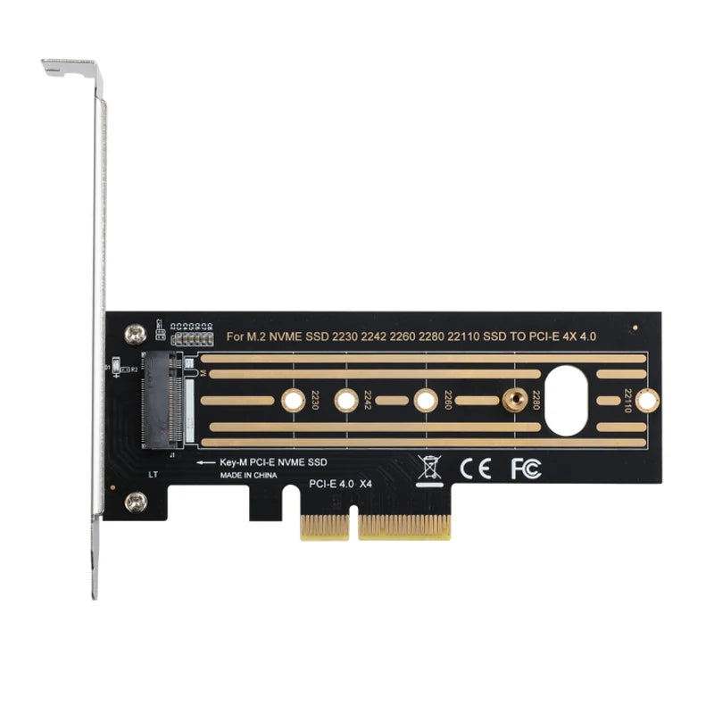 NVME PCIE Adapter M.2 Expansion Card 64Gbps PCIe4.0 X4 Gen4 M-key for 2230 2242 2260 2280 22110 M.2 SSD M.2 NVME to PCIE Adapter