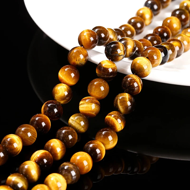 Natural Stone Yellow Red Blue Tiger's Eye Bead Round Loose Spacer Bead 4-12mm For Jewelry Making Diy Necklace Bracelet Accessoy