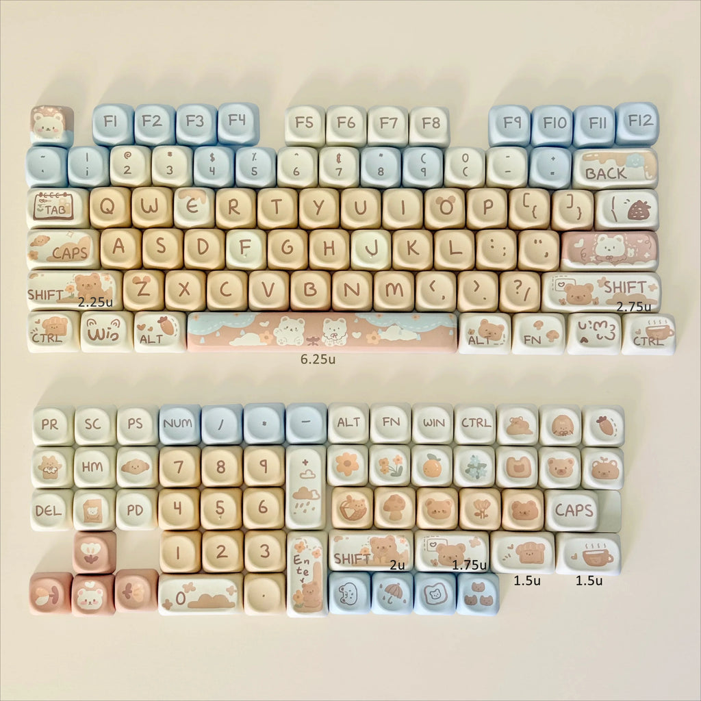 Various Adorable Theme Keycaps for Mechanical Keyboard Pink Green Blue Purple Keycaps MOA for Custom Gaming Keyboard