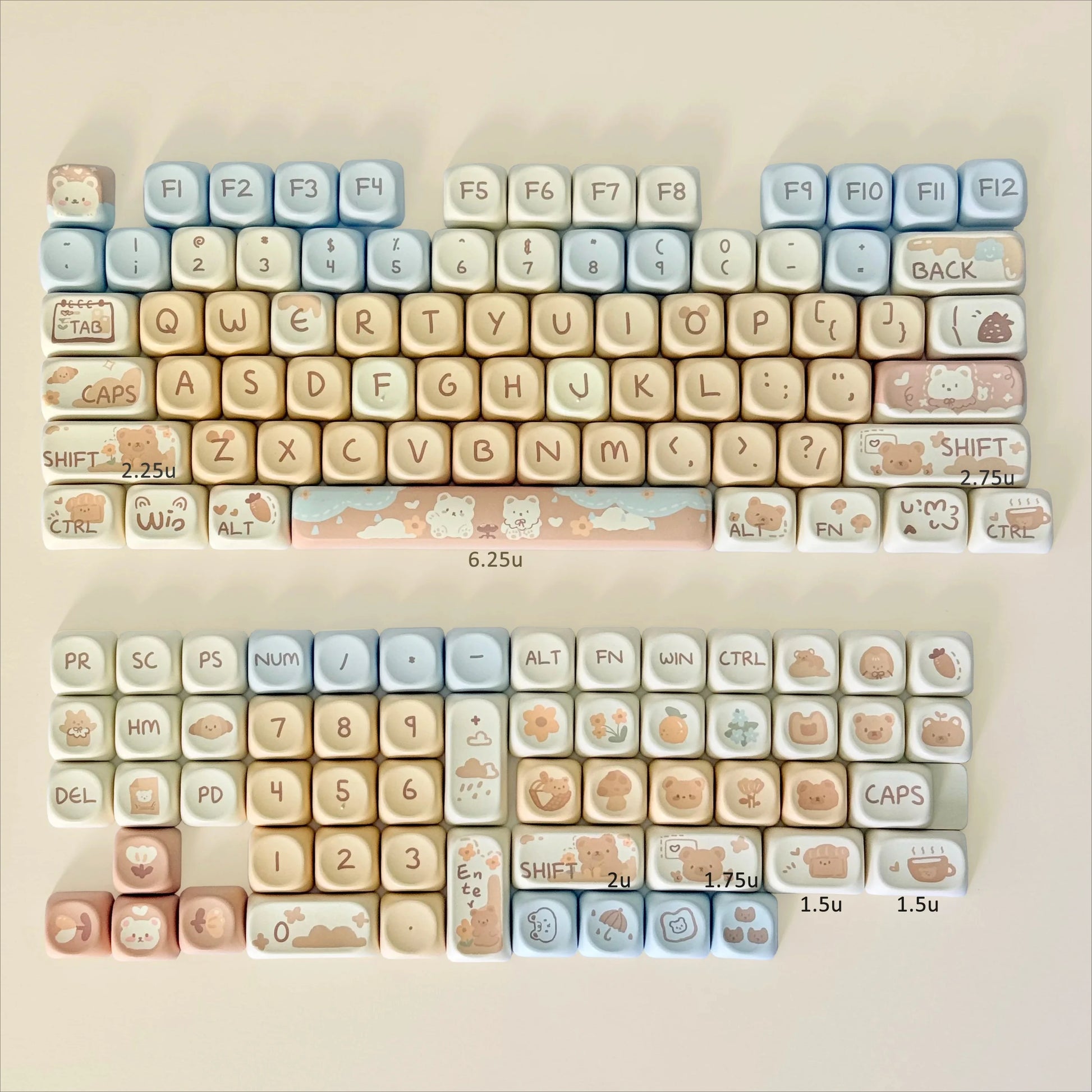 Various Adorable Theme Keycaps for Mechanical Keyboard Pink Green Blue Purple Keycaps MOA for Custom Gaming Keyboard