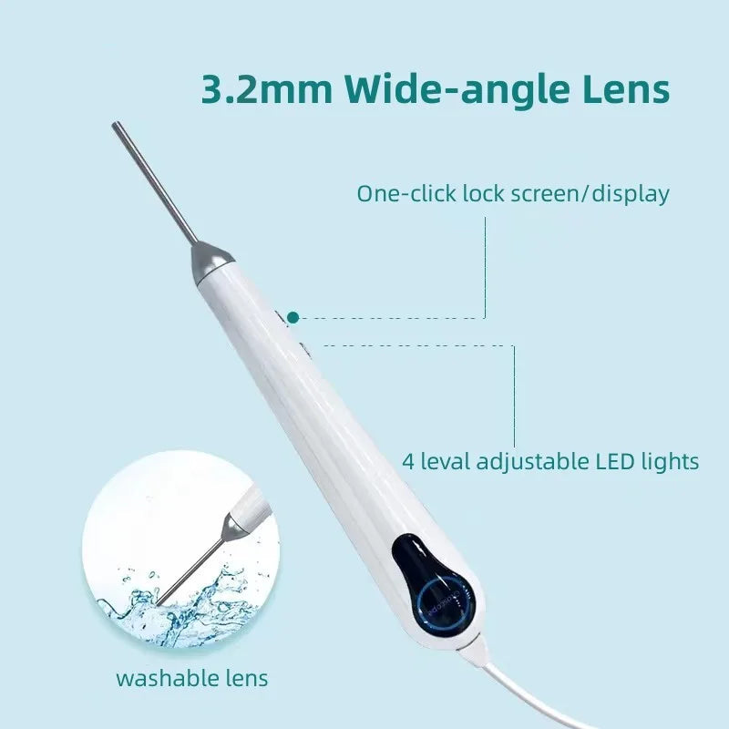 3.2mm Lens Digital Otoscope with 1080P HD 10.1 Inches Screen Ear Scope ENT Endoscope Ear Cleaner Tools 3500mAh Battery