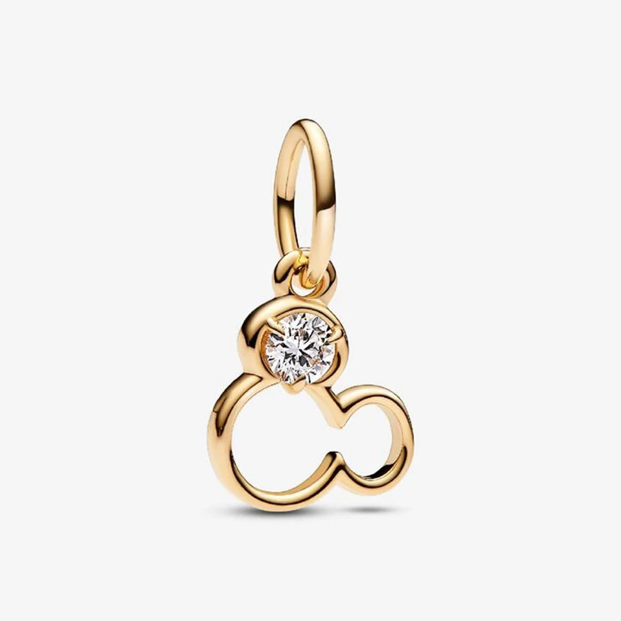 New 925 Silver Gold Bear Love Dog Bead Eternal Lucky Leaf Pumpkin Car Pendant Fashionable DIY Charm Exquisite Jewelry Gift