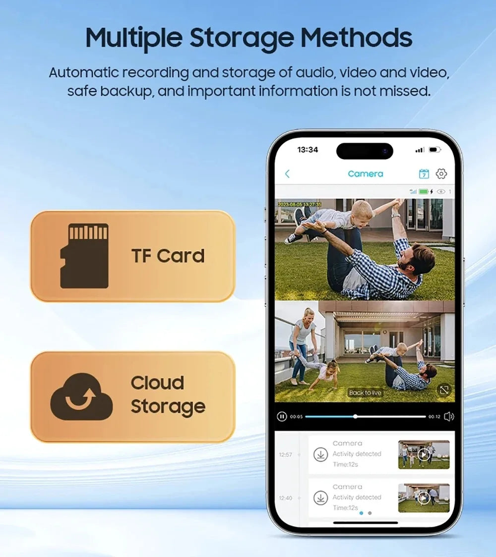 4G Solar Camera V380 Pro 3 Lens LED Street Lamp CCTV AI Human Detection Surveillance Waterproof Outdoor Monitor Built-in Battery