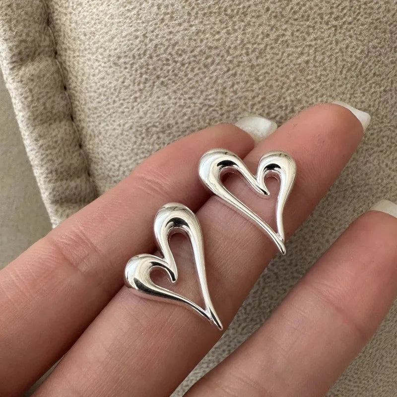New 925 Sterling Silver Stud Earrings Golden Pretzel Clear CZ Geometric Punk For Women Girl Gift Jewelry Dropshipping Wholesale