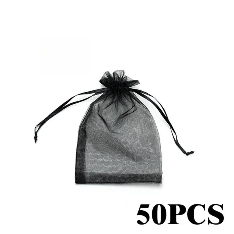 50pcs/Lot Multicolor Jewelry Packaging Bag 7*9 11*16 15*20cm Organza Bags Gift Storage Wedding Drawstring Pouches Wholesales