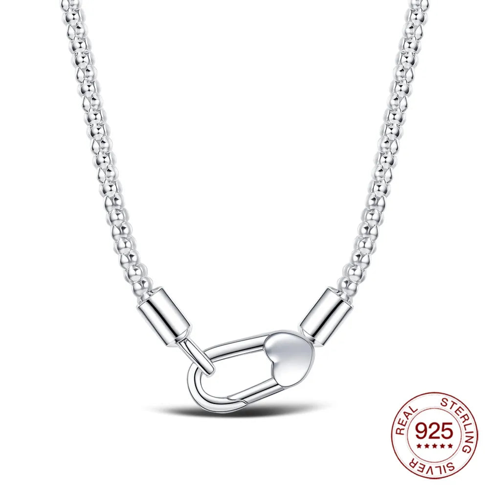 2025 Original Innovative Necklace 925 Sterling Silver Spring Clasp Popcorn Necklace Simple Fashion Women's Necklace Holiday Gift