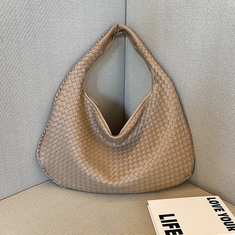 2025 Trendy Woven Hobo Bag for Women Vegan Leather Handmade Tote Handbag Fashion Large Capacity All-Match Shoulder Underarm Bags