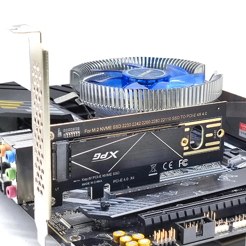 NVME PCIE Adapter M.2 Expansion Card 64Gbps PCIe4.0 X4 Gen4 M-key for 2230 2242 2260 2280 22110 M.2 SSD M.2 NVME to PCIE Adapter