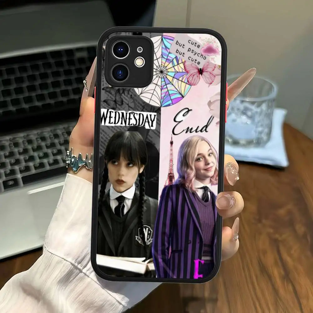 Cool Girl W-WednesdayS A-Addams Phone Case For IPhone 16 15 14 Plus 15 13 12 11 Pro Max X XS MAX Matte Cover