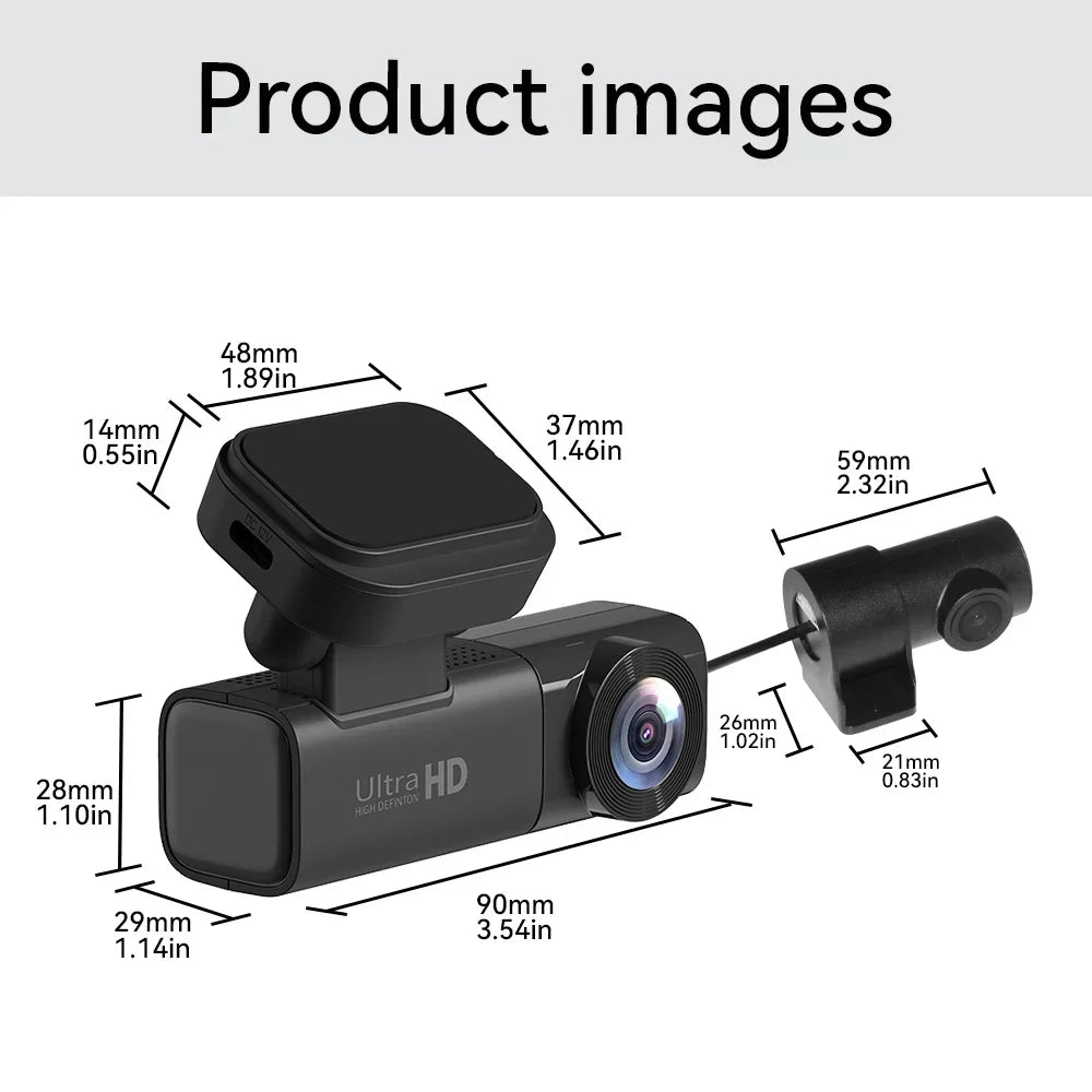 PEGATAH 4G LTE Dashcam GPS Remote Connection Live-View 4K Dual Lens Car Camera 24H Parking Collision Warning Car Video Recorder