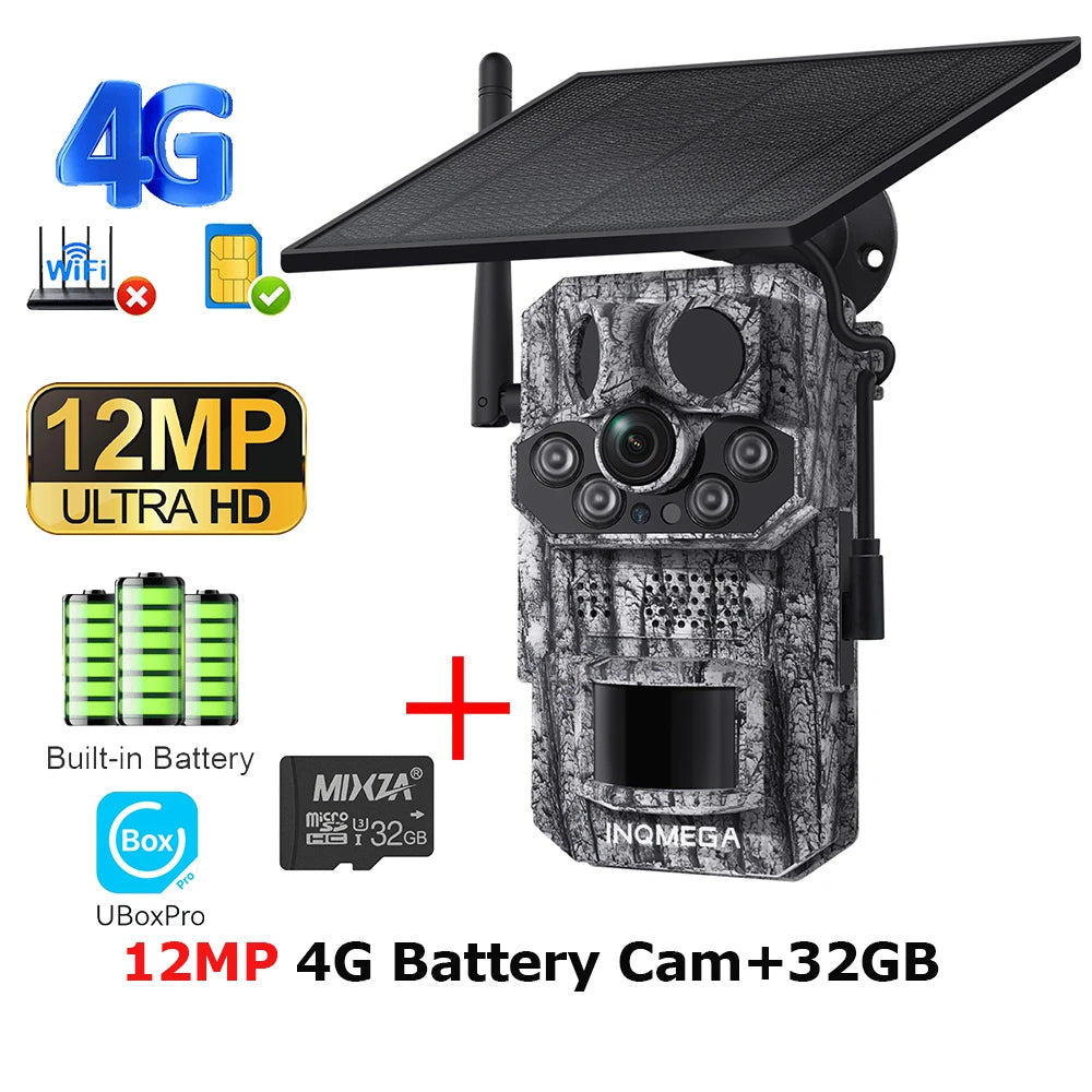 4G Trail Camera HD Video 12MP Images PIR Super-Fast Reflex Trigger Night Vision Wildlife Camera with APP Infrared Camera