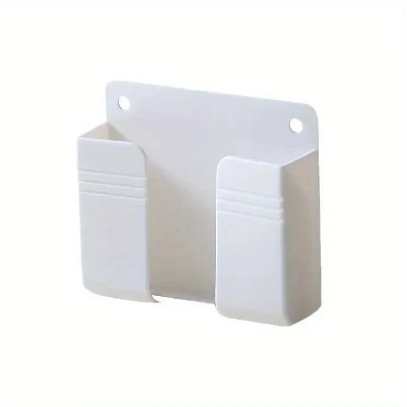 1PC Wall Mobile Phone Holder Plug Phone Charging Stand Remote Control Storage Box Bracket Punch-Free Mounted Organizer Holders