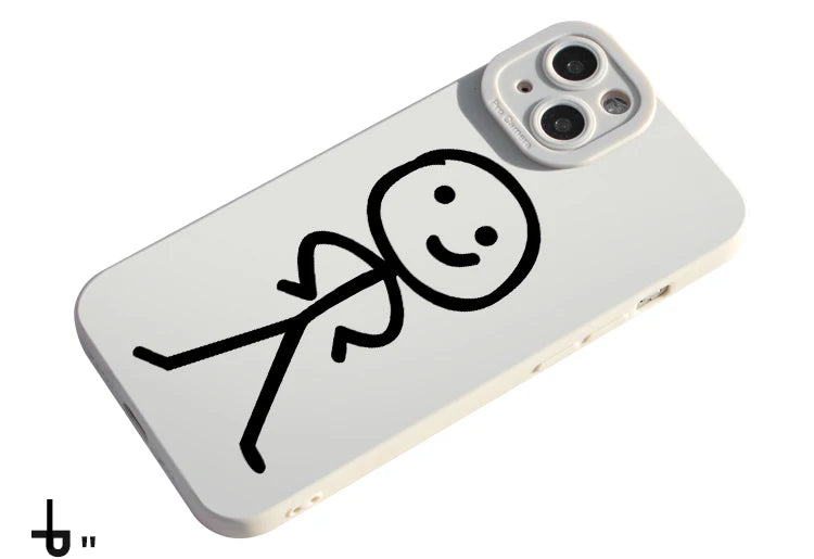 Cartoon Matchman Phone Case For iPhone 11 12 13 14 15 Pro Max XR XS X 7 8 Plus SE 2020 Shockproof Matte Soft TPU Silicone Cover