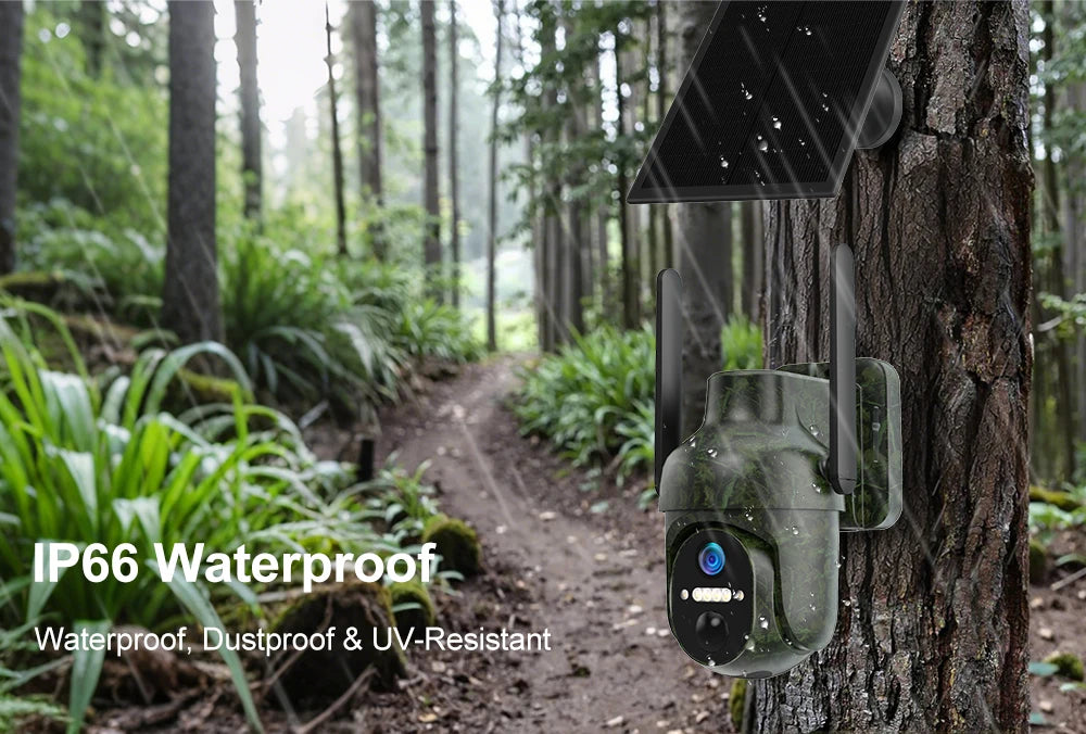 Ubox 4G SIM Outdoor Wildlife Camera 4MP Solar Hunting Trail Camera WiFi Security Camera Auto Tracking Night Vision PIR Detection