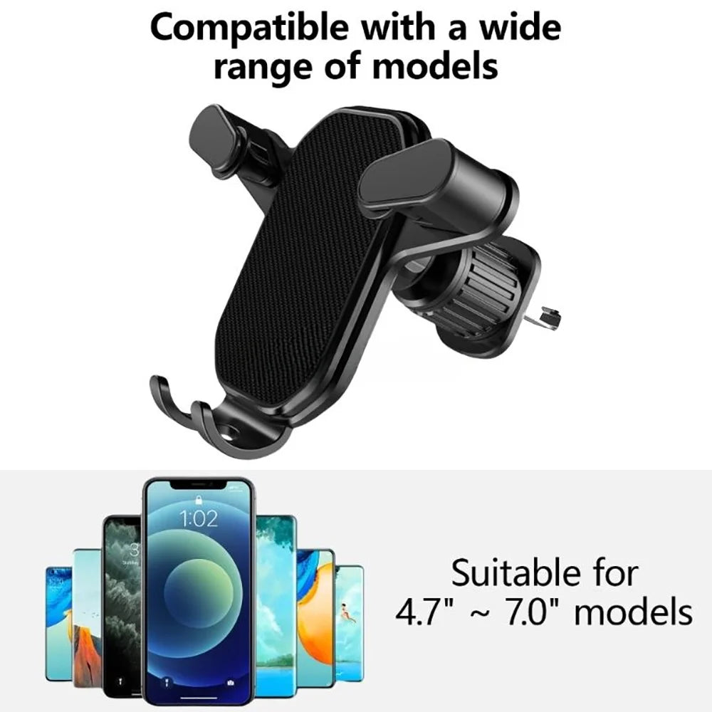 Universal Car Air Vent Phone Holder Gravity Clip Mount 360° Rotation Adjustable Bracket For iPhone Samsung Mobile Phones Stand
