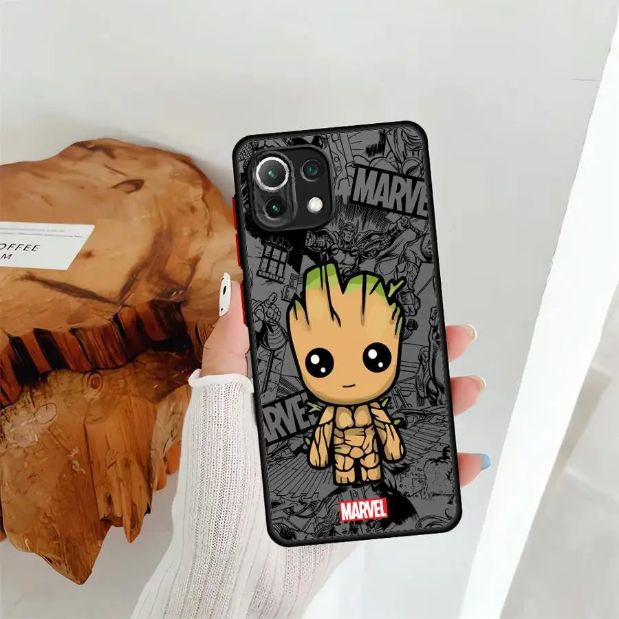 Case for Xiaomi Mi 11T 14 13 Pro 13 11 Lite 12T 12x 10T Back Phone Cover Cartoon Marvel Groot Spiderman