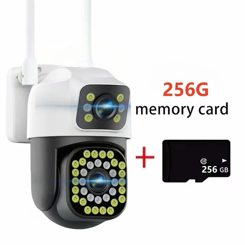 8MP Dual Lens WiFi Surveillance Camera 4K Outdoor PTZ IP Camera Auto Tracking Audio Video ONVIF Security CCTV Camera YOOSEE