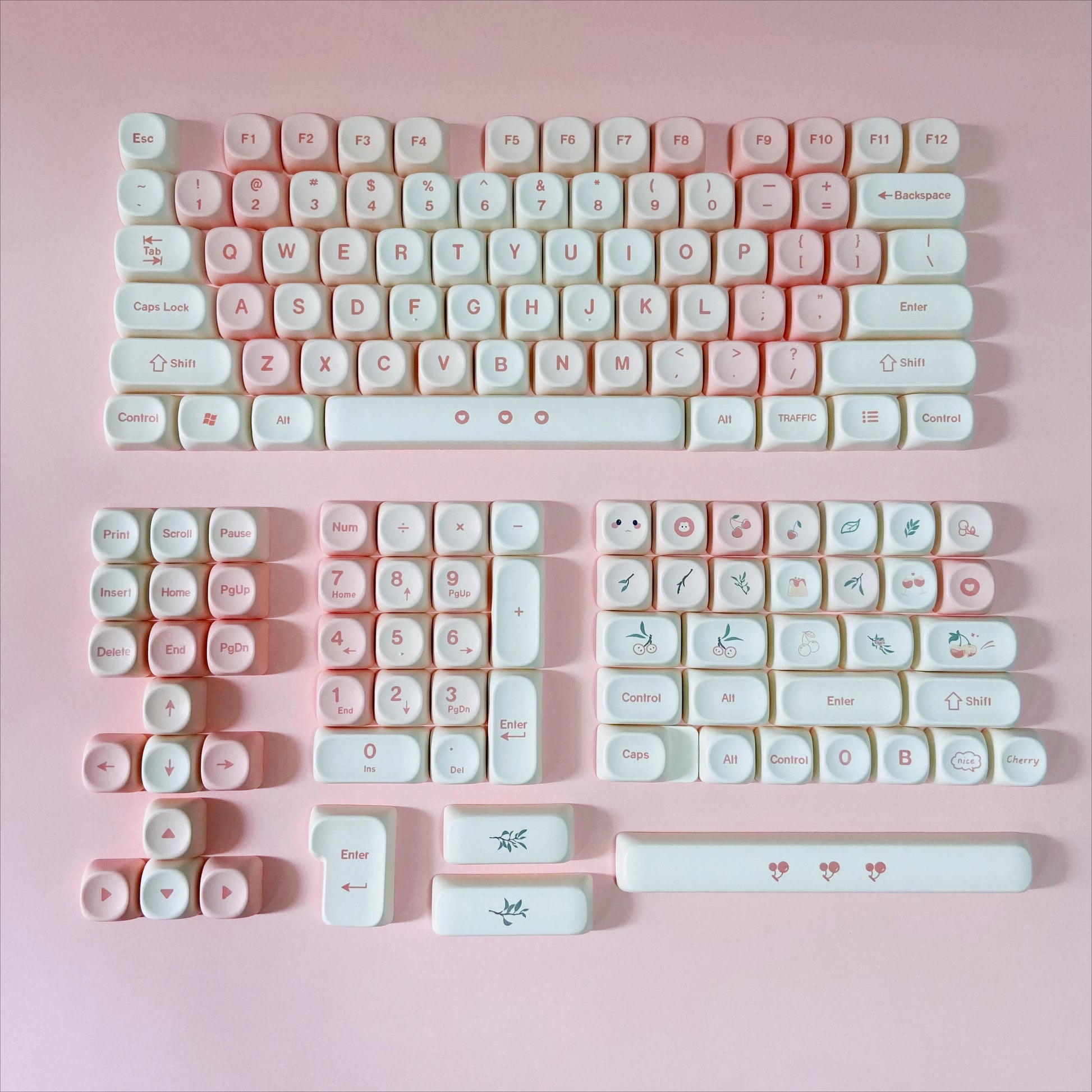 Various Adorable Theme Keycaps for Mechanical Keyboard Pink Green Blue Purple Keycaps MOA for Custom Gaming Keyboard