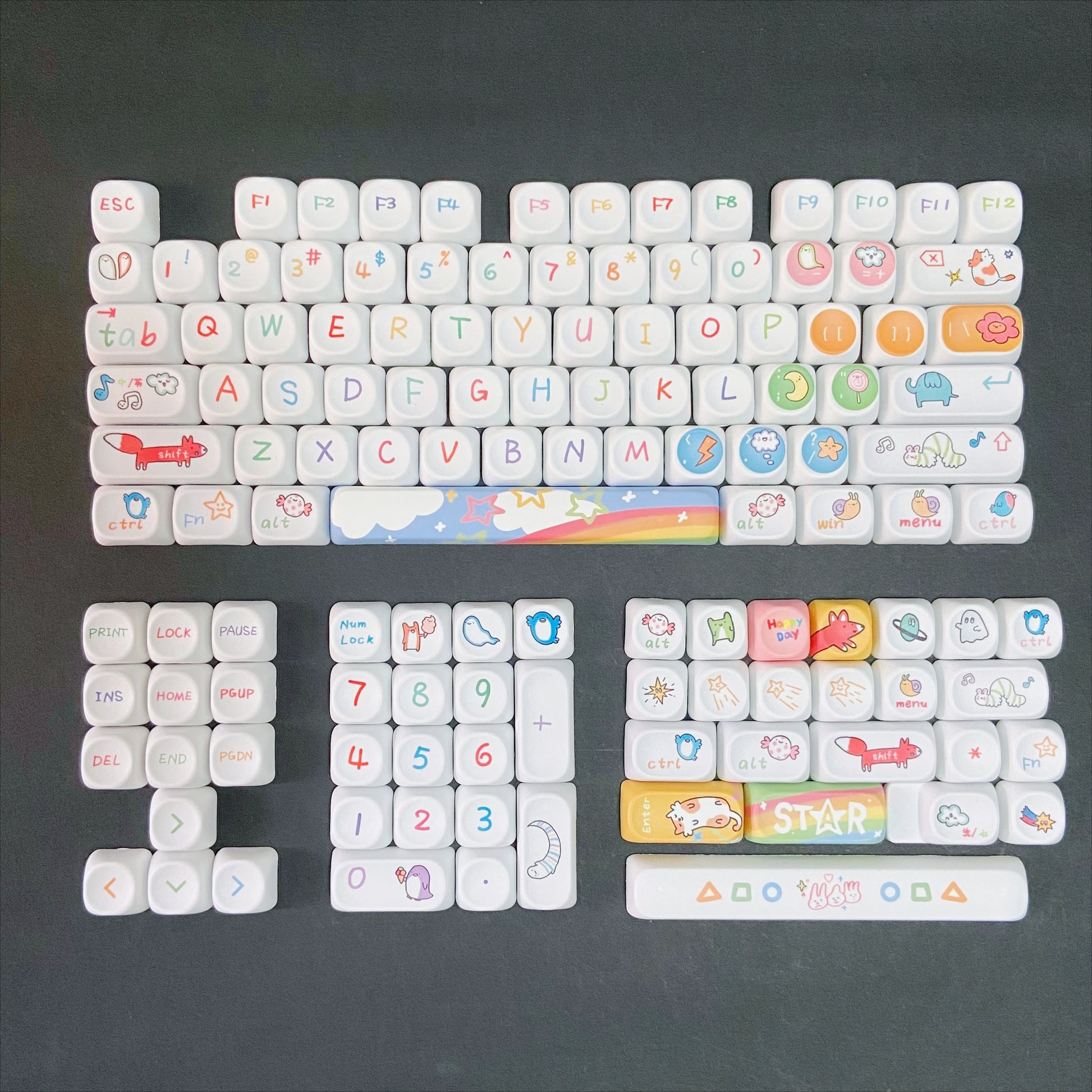 Various Adorable Theme Keycaps for Mechanical Keyboard Pink Green Blue Purple Keycaps MOA for Custom Gaming Keyboard