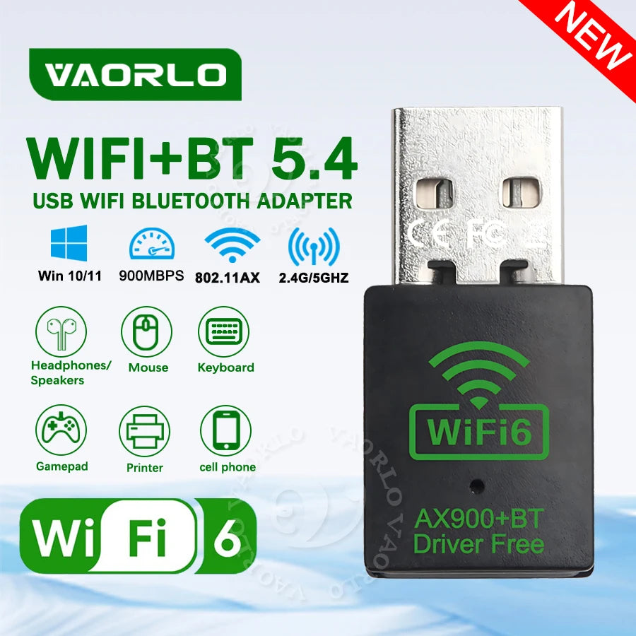 900Mbps USB WiFi Bluetooth Adapter 2 IN 1 Dual Band 2.4G/5GHz Wi-Fi Dongle High-Speed Wireless Network Card Receiver PC Laptop