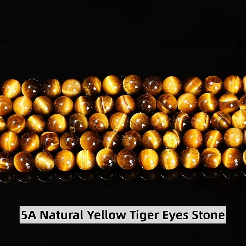 Natural Stone Yellow Red Blue Tiger's Eye Bead Round Loose Spacer Bead 4-12mm For Jewelry Making Diy Necklace Bracelet Accessoy