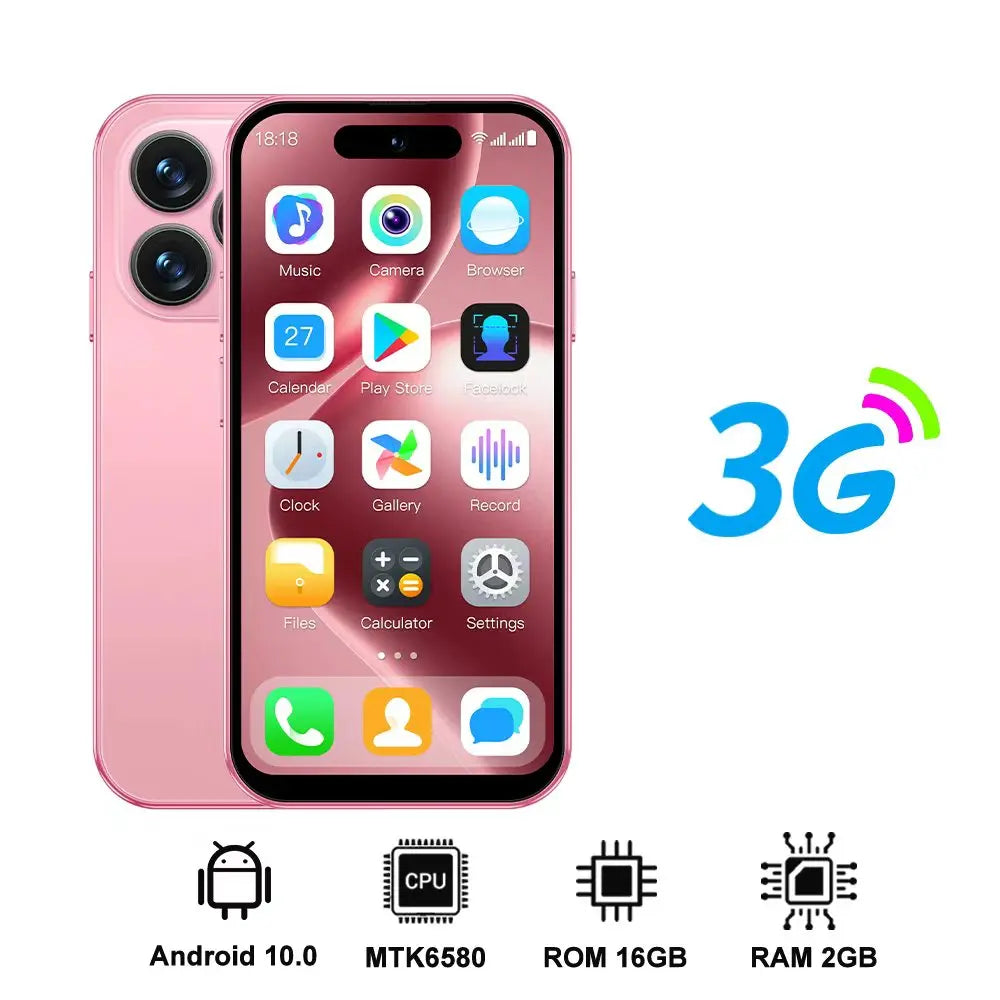 SERVO Mini Android Smartphone Dual SIM RAM 2GB ROM 16GB 3G WCDMA Play Store WiFi Hotspot Face Unlock 4.0" Small Size Smart Phone