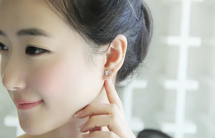 925 sterling silver flowers Stud Earrings for Women Elegant Wedding Jewelry pendientes mujer moda