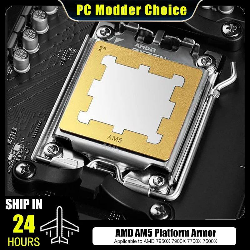 AM5 CPU Armor Copper Fastener For AMD 7950 7900, Anti Bending /Silicone Grease Overflow Backplate Thermal Conductive Patch Shell