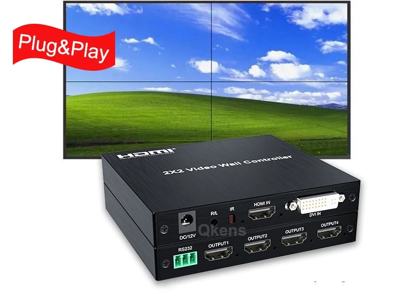 4K 2x2 HDMI TV Wall Controller Multi Monitor Splicing Processor 1X2 1X4 1X3 2X1 3x1 4X1 Video Wall Stitching Box Screen Splicer