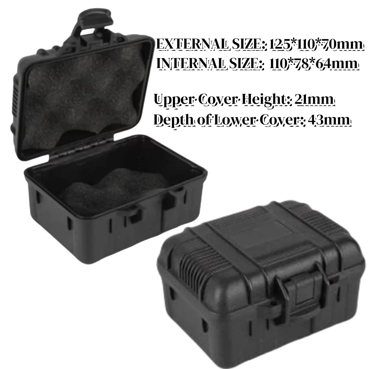 125x112x70mm PP Toolbox Small Storage Case Small Parts Toolbox Portable Watch Protective Moisture-proof Box Tool With Cotton