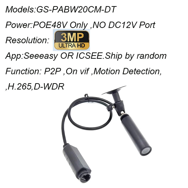 POE 48V NO DC 12V IP Network Mini POE Bullet Camera 1080P 2MP 4MP 5MP Surveillance IP Cam Wide Angle Seeeasy CCTV Video Cam