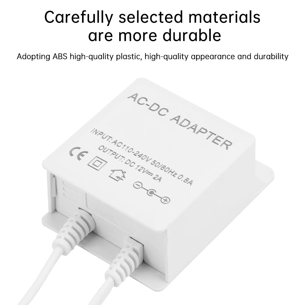 DC12V 2A EU Plug Adapter Security Outdoor Power LED Waterproof Dual Wire Electric Surveillance Camera Power Adapter AC100-240V