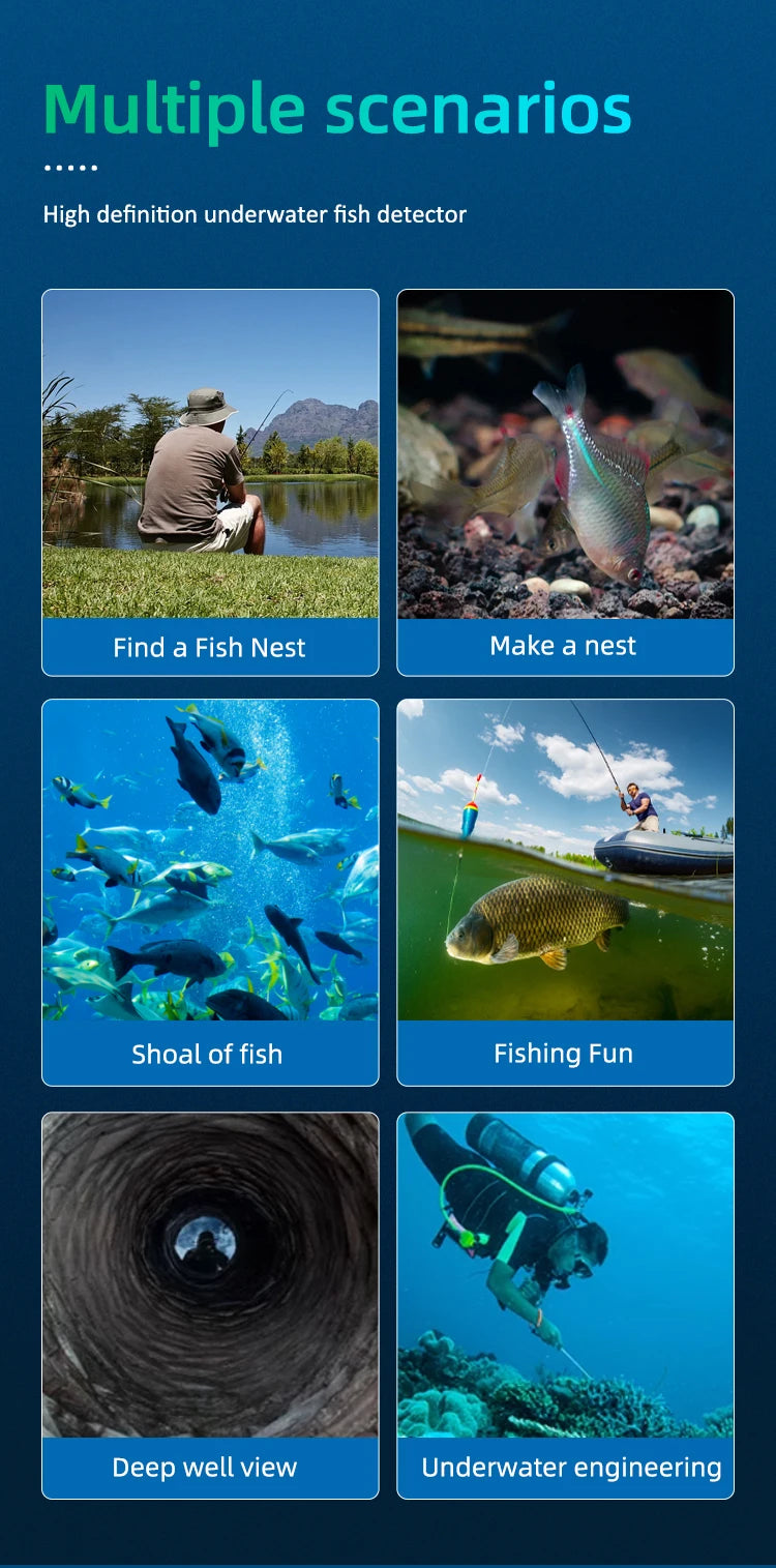 Dodosee 15-50m Underwater WiFi Fishing Camera 2025 New HD Fish Finder with Transmitter Lake Sea IOS&Android Fishing Accessories