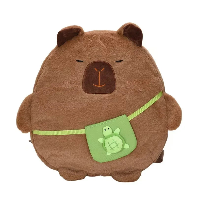 Kawaii Capybara Plush Backpack for Women Versatile Cartoon Funny Capibala Crossbody Bag aLrge Capacity Tote Bag