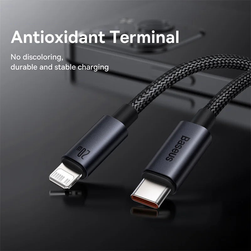 Baseus USB Cable For iPhone 13 12 11 pro max iPhone USB Cable Fast Charging For iPhone X XR 8 USB Type C to lightning Cable