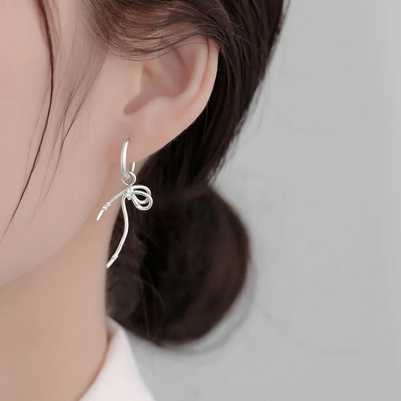 New 925 Sterling Silver Stud Earrings Golden Pretzel Clear CZ Geometric Punk For Women Girl Gift Jewelry Dropshipping Wholesale