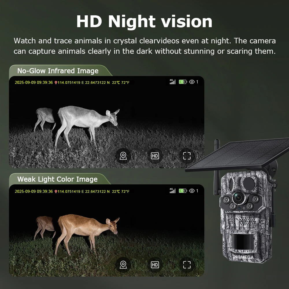 4G Trail Camera HD Video 12MP Images PIR Super-Fast Reflex Trigger Night Vision Wildlife Camera with APP Infrared Camera
