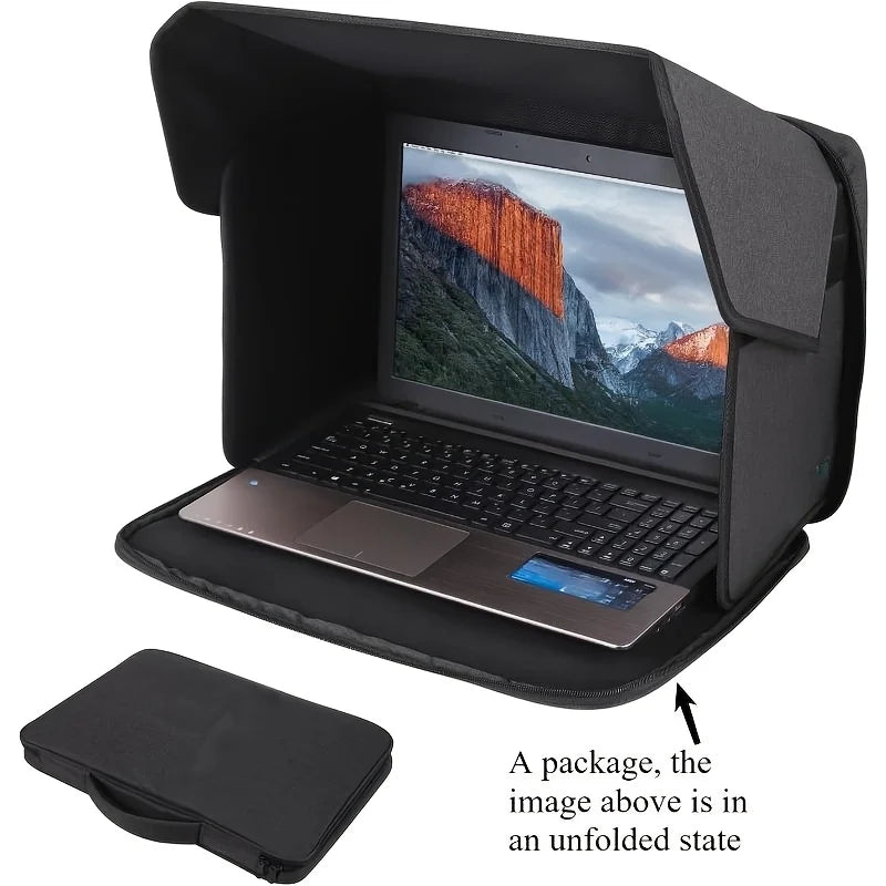 Laptop Bag Laptop Sun Shade, Lightweight Laptop Sun Glare Shield Privacy Cover for Working Outside 14inch