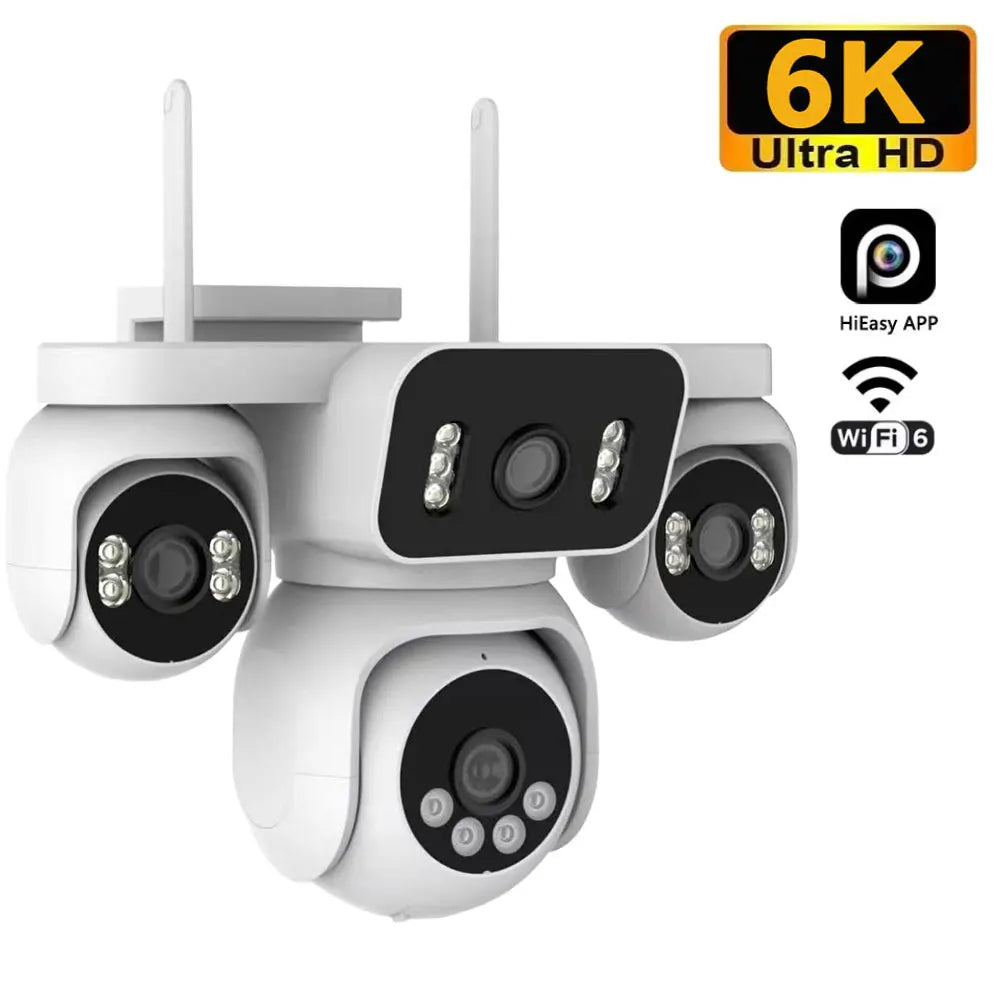 10K 20MP WiFi Security Camera Outdoor 16X Zoom 4 Lens 4 Screen 360° PTZ Camera IR Color Night Vision CCTV Wireless Surveillance