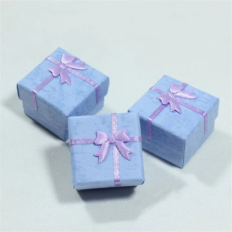 12pcs Paper Box Jewelry Packaging Box Multi-color Earrings Ring Box Jewelry Gift Holder 4*4*3CM Wholesale