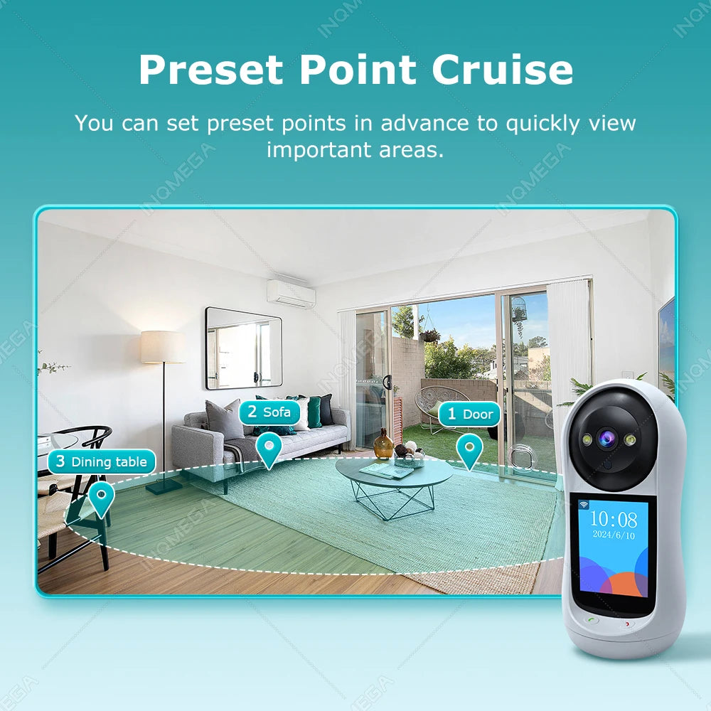 3MP WiFi Camera ICSEE Indoor Wireless IP Surveillance Camera with Screen Automatic Tracking Security Baby Monitor